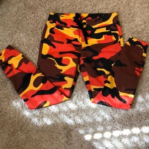 Orange camouflage pants